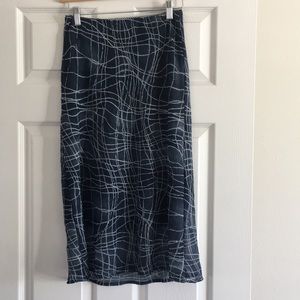 Navy with light blue skirt
